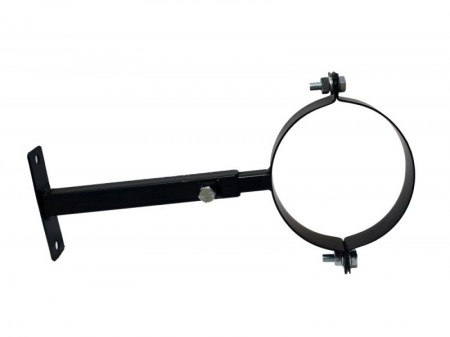 Fekete füstcsőbilincs állítható szárral 130 mm