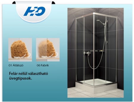 H2O Projecta szögletes zuhanykabin